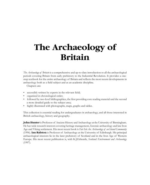 The Archaeology of Britain: An introduction from ... - waughfamily.ca