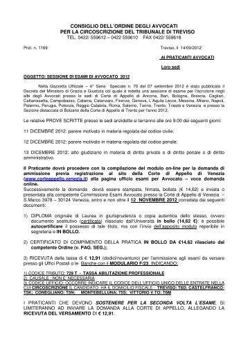 consiglio dell'ordine degli avvocati per la circoscrizione del tribunale ...