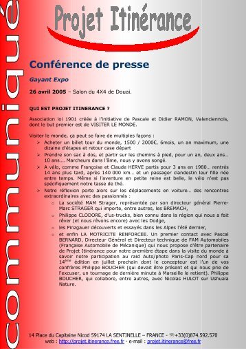 Conférence de presse - Projet Itinérance - Free