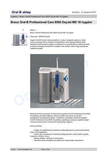 Braun Oral-B Professional Care 8500 OxyJet MD 18 ... - Strefalekow.pl