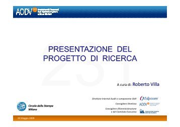 Presentazione del progetto di ricerca - Aodv231.it