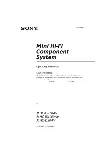 Mini Hi-Fi Component System - Index of