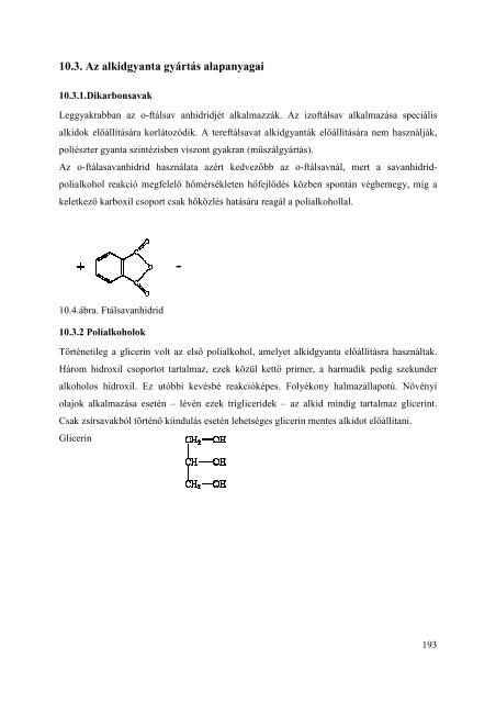 Vegyipari Ã©s PetrolkÃ©miai TechnolÃ³giÃ¡k Szerves KÃ©miai TechnolÃ³gia