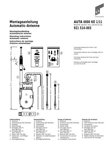 Montageanleitung Automatic-Antenne AUTA 6000 KE 1/11 921 514 ...