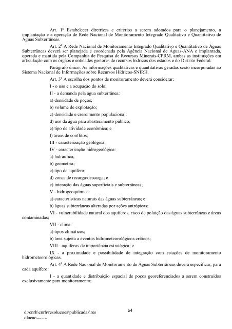 Resolução nº 107, de 13 de abril de 2010 - CNRH