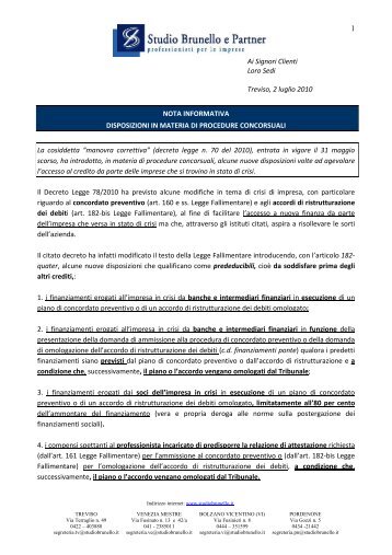 Disposizioni in materia di procedure concorsuali.pdf - Studio Brunello
