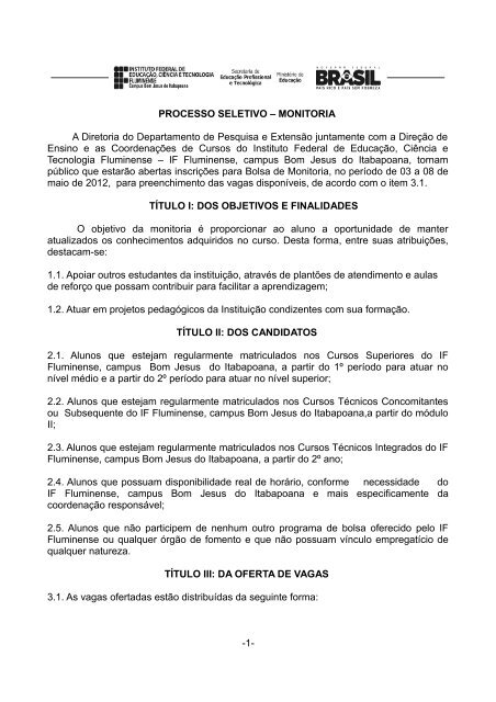 IFTM publica edital de processo seletivo para cursos técnicos gratuitos em  Patrocínio e nos polos de Ibiá e Coromandel - Módulo FM