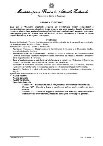1246368351CAPITOLATO TECNICO.pdf - Archivio di Stato di Palermo