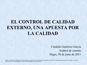 el control de calidad externo y el control de calidad interno del ...