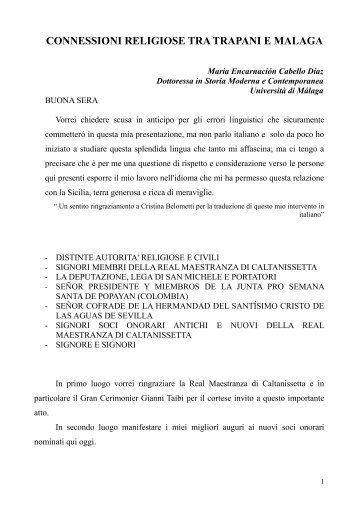 connessioni religiose tra trapani e malaga - La Processione dei Misteri