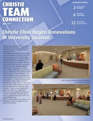 Download the June 2011 Newsletter. - Christie Clinic