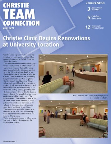 Download the June 2011 Newsletter. - Christie Clinic