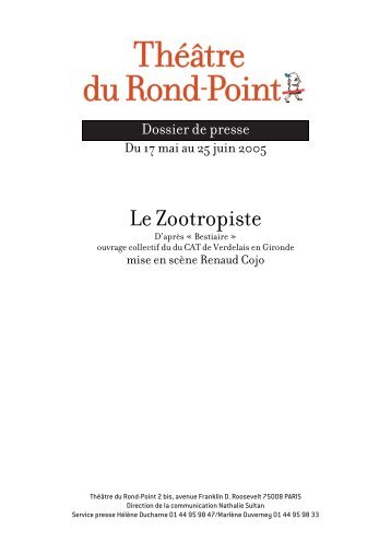 Dossier de presse - ThÃ©Ã¢tre du Rond-Point