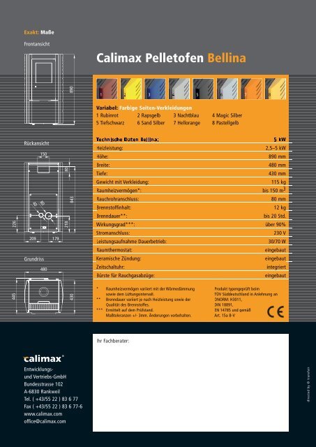 Calimax Pelletofen Bellina