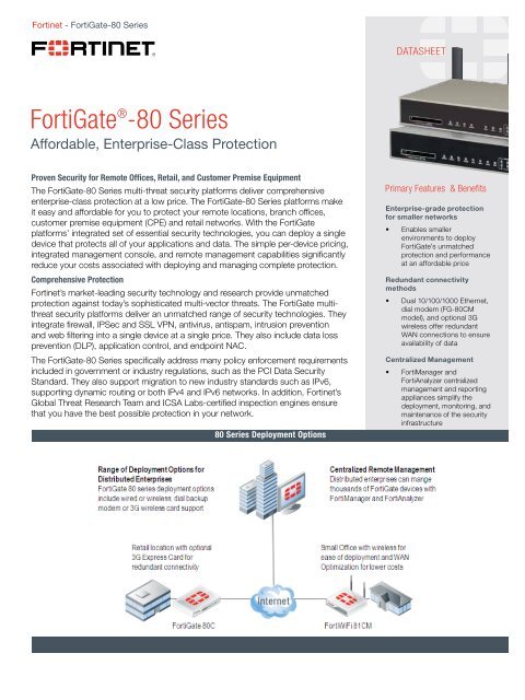 FortiGate-80 Series Datasheet - MDS