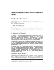 Interrelationships between Housing and Herd Health