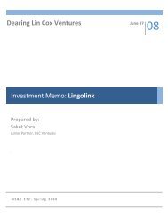 Investment Memo for Lingolink - Saket Vora