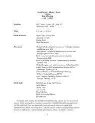 Meeting Minutes - Social Security Advisory Board