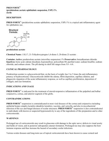 PRED FORTE® (prednisolone acetate ophthalmic ... - Allergan