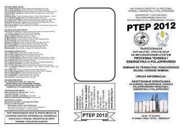 program konferencije - PTEP - Nacionalno druÅ¡tvo za procesnu ...