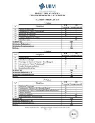 LICENCIATURA MATRIZ CURRICULAR 2010 1Âº PerÃ­odo N.Âº ... - UBM