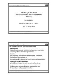 Marketing-Controlling/ Marktorientiertes Rechnungswesen (Pool III)