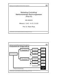 Marketing-Controlling/ Marktorientiertes Rechnungswesen (Pool III)