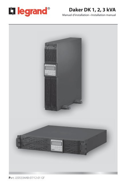 Daker DK 1, 2, 3 kVA - Conventional UPS systems - Legrand