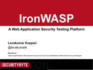 IronWASP - Securitybyte