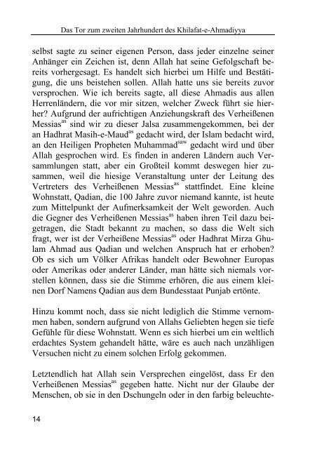 Hadhrat Mirza Masroor Ahmad - Ahmadiyya Muslim Jamaat Schweiz