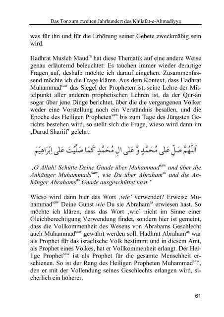 Hadhrat Mirza Masroor Ahmad - Ahmadiyya Muslim Jamaat Schweiz