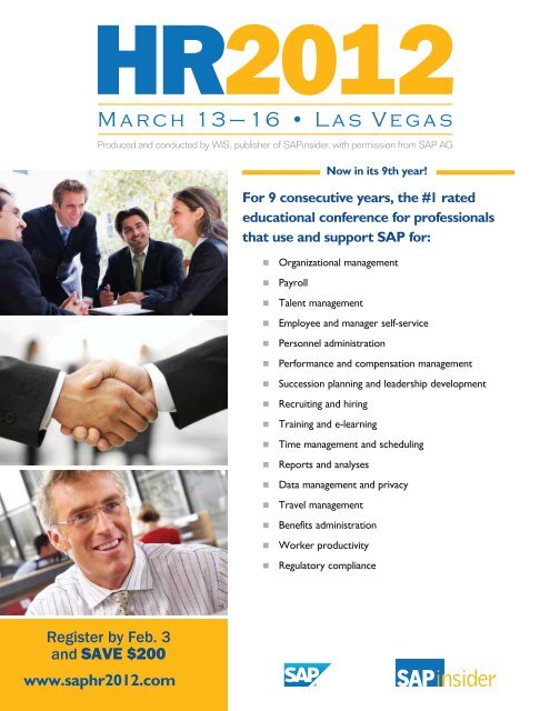 Download the HR 2012 brochure - Resources for SAP Customers