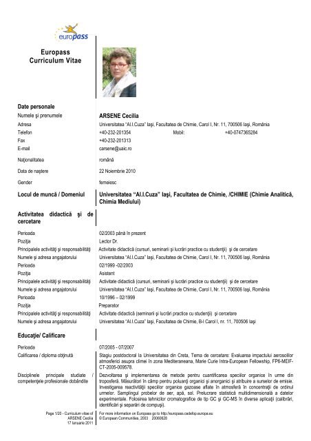 Europass Curriculum Vitae