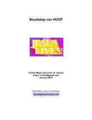 Boodskap van HOOP - Jesus to my Rescue