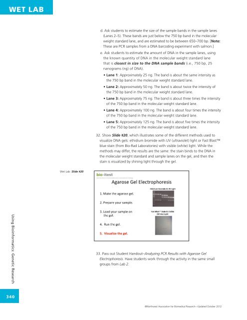 WET LAB DNA Barcoding: From Samples to Sequences - Northwest ...