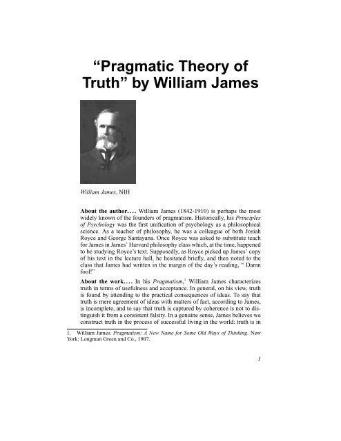 Pragmatism: A New Name for Some Old Ways of Thinking by William James