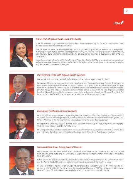 2012 Annual Report & Financial Statements - UBA Plc