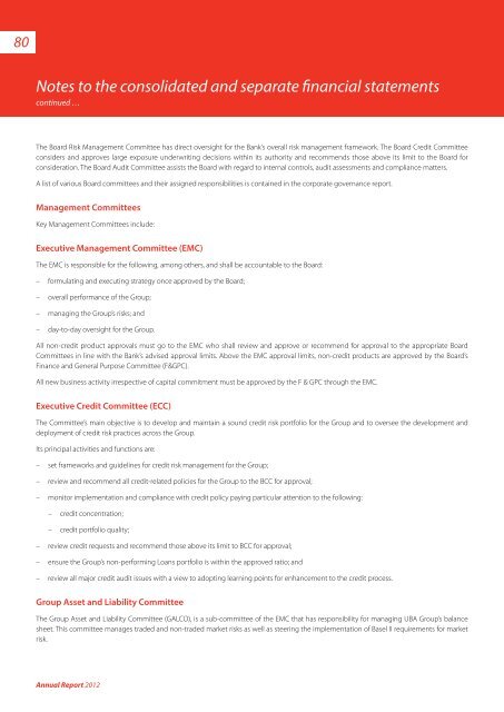 2012 Annual Report & Financial Statements - UBA Plc