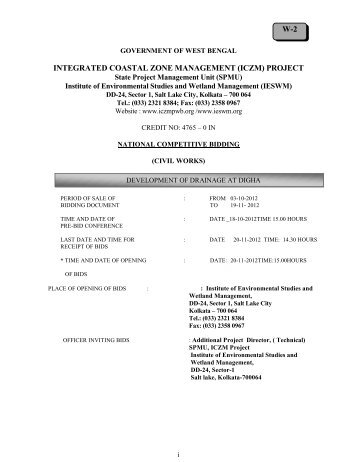 integrated coastal zone management (iczm) project w-2 - Iczmpwb.org
