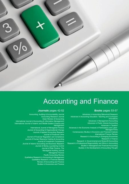 Accounting and Finance