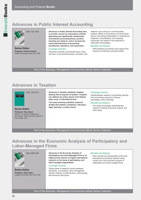 Accounting and Finance