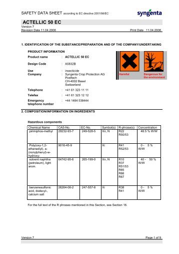 ACTELLIC 50 EC - Syngenta