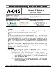 A-045: Campus ID Badge and Access Cards - Department of Security