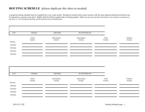 Hazardous Waste Disposal Bid - Solid Waste Authority