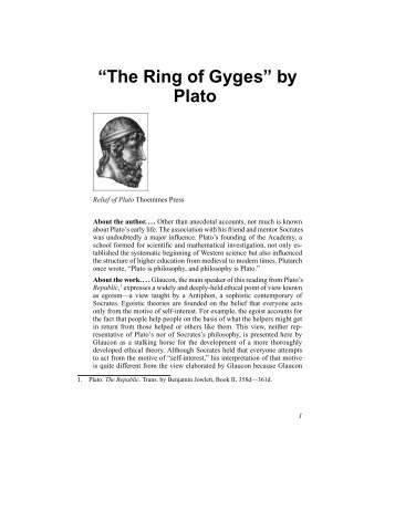 “The Ring of Gyges” by Plato - Philosophy Lander.edu