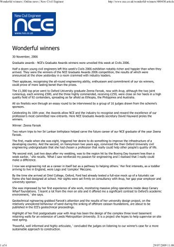 Wonderful winners | Online ... - Engineers Without Borders UK