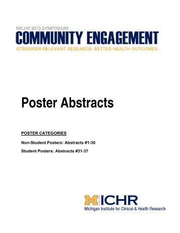 Poster Abstracts - Michigan Institute for Clinical & Health Research