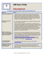 UM Velos FAQs Informational - Michigan Institute for Clinical ...