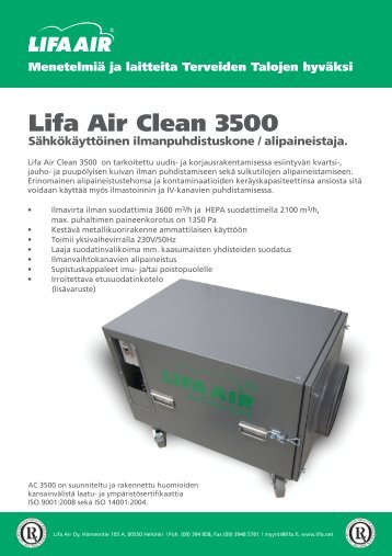 Lifa Air Clean 3500 - Lifa.net