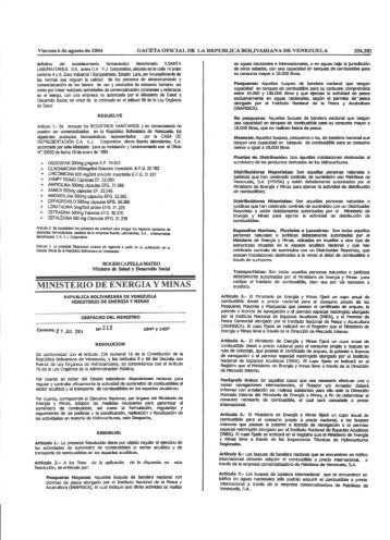 Resolución Nº 212 del 21.07.2004, publicada en Gaceta Oficial ...